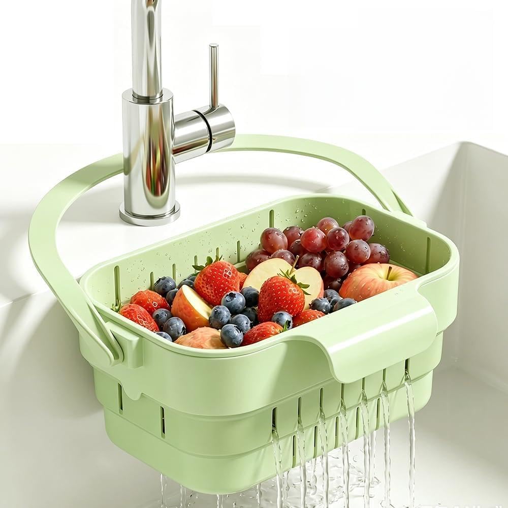 2026 New Cactus Kitchen Sink Strainer Basket, Sink Drain Strainer Self-Cleaning Faucet Hanging Filter Basket, Multifunctional Kitchen Sink Strainer Press Automatic Dumping Basket (Bean green (1PCS))