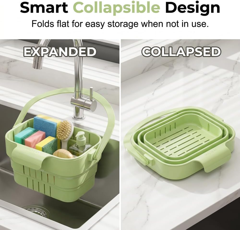 2026 New Cactus Kitchen Sink Strainer Basket, Sink Drain Strainer Self-Cleaning Faucet Hanging Filter Basket, Multifunctional Kitchen Sink Strainer Press Automatic Dumping Basket (Bean green (1PCS))