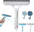 3 in 1 Window Cleaning Scraper, 3 in 1 Window Cleaner Squeegee, Scraper for Cleaning Windows, All-Purpose Window Squeegee with Sprayer for Glass, Wall, Kitchen, Car (White)