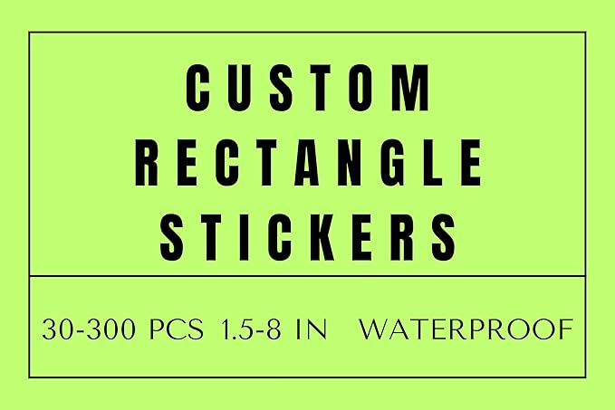 Custom Rectangle Stickers for Business Logo, Custom Rectangle Labels for Candle Jar Coffee, 30-300 pcs, Waterproof Glossy Vinyl Stickers, Upload Your Design (1x2.5 in)