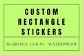 Custom Rectangle Stickers for Business Logo, Custom Rectangle Labels for Candle Jar Coffee, 30-300 pcs, Waterproof Glossy Vinyl Stickers, Upload Your Design (2x5 in)