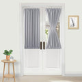 DWCN French Door Curtains – Rod Pocket Thermal Blackout Curtain for Doors with Glass Window, Kitchen and Patio Doors for Privacy, 25 X 40 Inches Long, 1 Curtain Panel with Tieback,Silver Grey