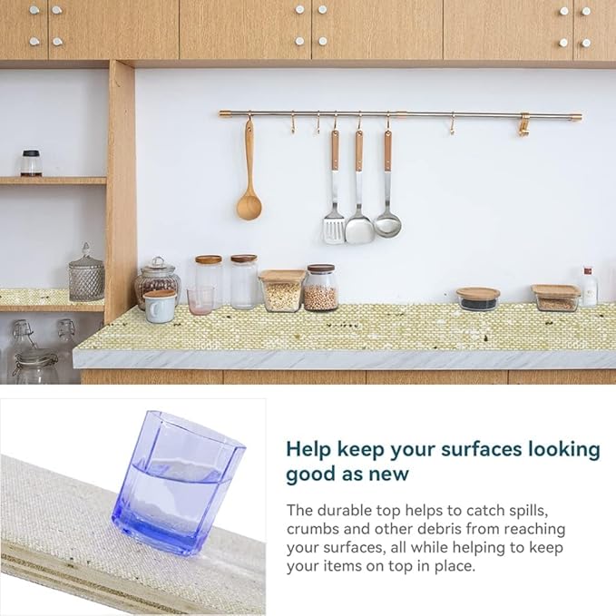 Shelf Liner, 20 Inch x 12 Feet Shelf Liner Non Adhesive, Drawer Liner Non Slip Kitchen Mat Waterproof Oil-Proof for Kitchen Cabinet, Shelves, Refrigerator, Storage, Desks, Easy to Trim