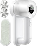 coldSky Electric Fabric Shaver & Lint Remover, Rechargeable Portable 3-Speed LED Digital Display Sweater Defuzzer for Clothes, Sofa, Bedding - Removes Lint, Hairball, Fuzz - White