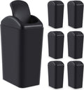 Hoolerry 2 Pcs 3 Gallon/12 Liter Small Trash Can Plastic Kitchen Garbage with Lid Small Trash Bin for Bathroom Office Bedroom Kitchen Waste Outdoor (Black)