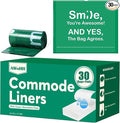 Commode Liners with Absorbent Pads, 30Pack Tear-Free Leak-Proof Bedside Commode Liners, Universal Disposable Commode/Bed Pan Liners for Bedside Commode, Standard Toilet, Chair Bucket(30Bags+30Pads)