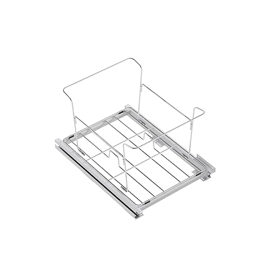 Dowell B18 Aluminum Base Wastebasket Pullout with Door Mount and Two 50Qt/13Gal Plastic Bins (4012 0218+50x2)