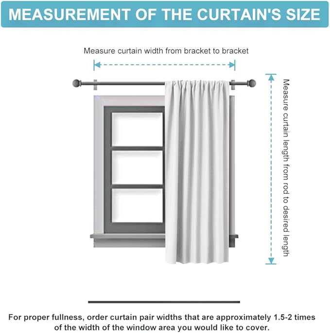 RYB HOME Bedroom Window Curtains, Heat Cold Insulated Drapes for Energy Cost Saving Washable Curtain Set for Living Room Family Engagement Bathroom Sunroom, 42 x 54 inches Long, Teal, 1 Pair