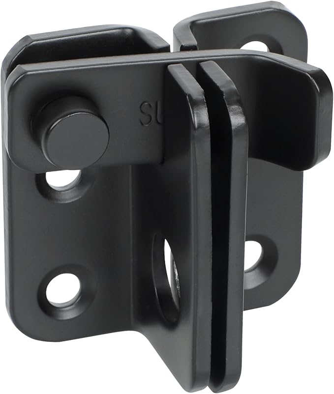 Alise Flip Latch,Gate Latches Slide Bolt Latch Safety Door Lock Catch for Barn Cabinet Pet Cage Fence Bathroom Garage Window,Heavy Duty SUS304 Stainless Steel Gate Hardware Locks,Matte Black,MS5007-B