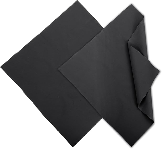 MECCANIXITY Jewelry Polishing Cloth 11.8x11.8 Inch Silver Polish Cleaning Cloths Jewelry Cleaner Remove Tarnish for Gold, Rings, Necklaces, Diamond, Bracelets, Pack of 2 (Black)