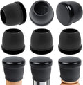Ezprotekt 8 Pcs Large Black Chair Leg Sliders for Carpet, Round Chair Glides for Rug, Teflon Furniture Pad Bar Stool Leg Protectors Caps for Table, Couch, Desk Legs (XL Fit: 1-2/5" to 1-13/20")