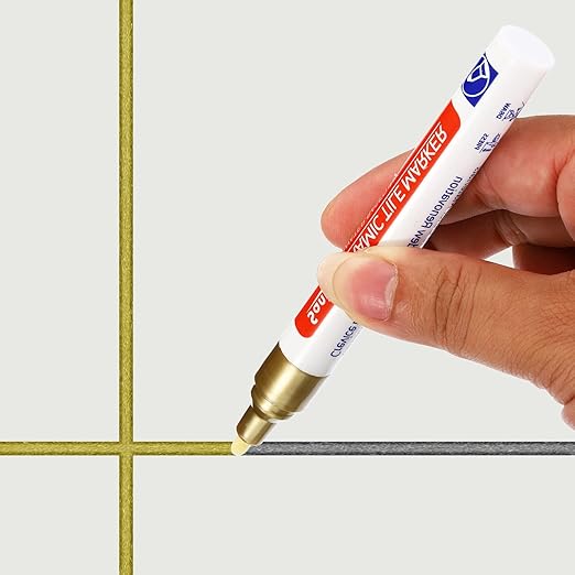 PATIKIL Grout Pen, 4 Pack Grey Tile Marker Waterproof Grout Sealer Pen Tile Repair Pens Paint Pens for Wall Floor Bathroom Kitchen Refresh