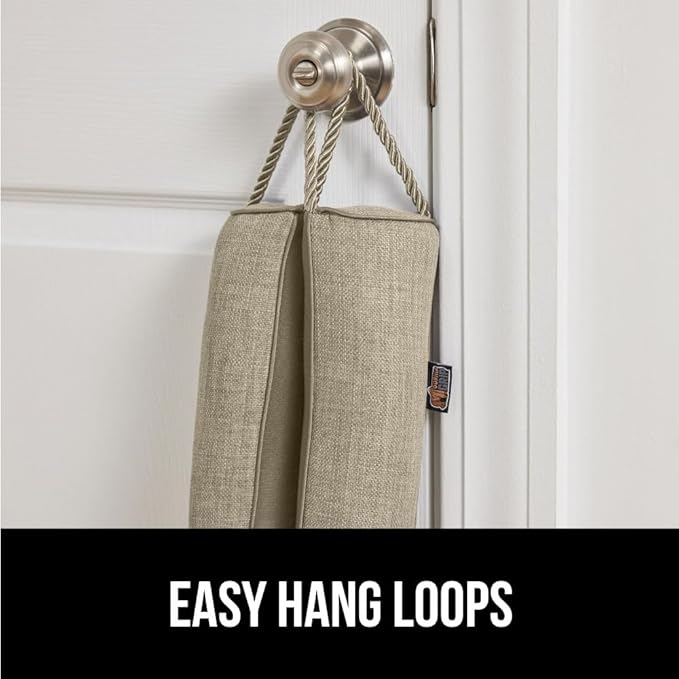 GORILLA GRIP Door Draft Stopper for Bottom of Doors, Weather Stripping Seal Blocks Hot Air, Noise, Bugs, Keeps Cold AC in, Sound Proofing Easy Install Gap Filler, Home Essentials, 32 Inch, Beige