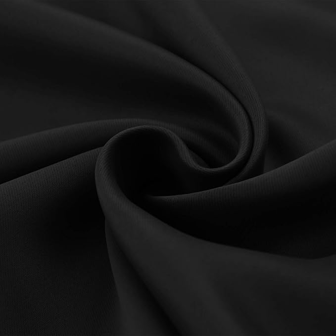 BGment Black Curtains 36 Inches Long for Kithchen Windows Over Sink - Small Drapes Half Window with Rod Pocket Blackout Blinds for Bathroom RV Cafe, 2 Panels, 34 x 36 Inch