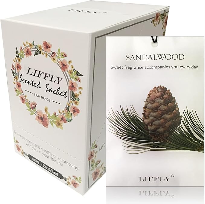 14 Packs Sandalwood Scented Sachets Bag for Drawer and Closet Long Lasting Gift