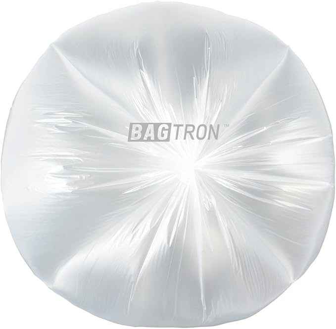 33 Gallon Trash Bags, 16 Micron High Density Pure HDPE Garbage Can Liners Bulk, 33" x 40", Natural Clear, 250 Count