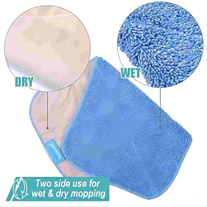 KEEPOW Microfiber Mop Cloth Refills Compatible with MR.SIGA Professional Microfiber Mop, 5 Pack Reusable Flat Mop Refills for Hardwood, Laminate, Tile Floor Cleaning