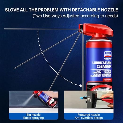 Glodway Specialist Silicone Lubricant Spary,Garage Door Lubricant Oil,with Smart Straw Sprays 2 Ways,for Door Higne,Bike,Sewing Machine,Metal Parts,10 OZ（Pack 3）