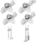 Mop and Broom Holder Wall Mount, No Punching Required Broom and Mop Organizer Wall Hanging with Hooks for Bathroom, Laundry Room, Garage, Kitchen,Garden Tool Organizer Storage (4pcs Transparent)