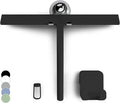 GÜTEWERK Shower Squeegee for Glass Doors, Silicone Window Squeegee, Bathroom and Glass Cleaning - Black - 13 Inch