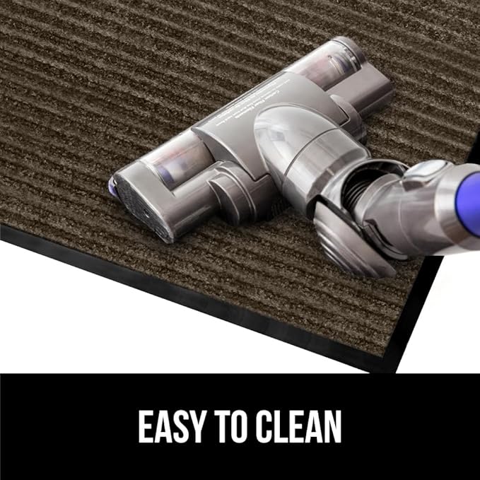 GORILLA GRIP Traffic Guard Door Mat, 60x36, Heavy Duty Welcome Mats, Commercial Office Space Doormat, Waterproof, Fade Resistant, Strong Rubber Backing, Low Profile, Shoe and Boot Scraper, Brown
