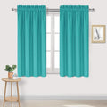DWCN Blackout Curtains for Living Room Thermal Insulated, Energy Saving & Noise Reducing Bedroom Curtains, Peacock Blue, W 42x L 45 Inch, Set of 2 Rod Pocket Curtain Panels