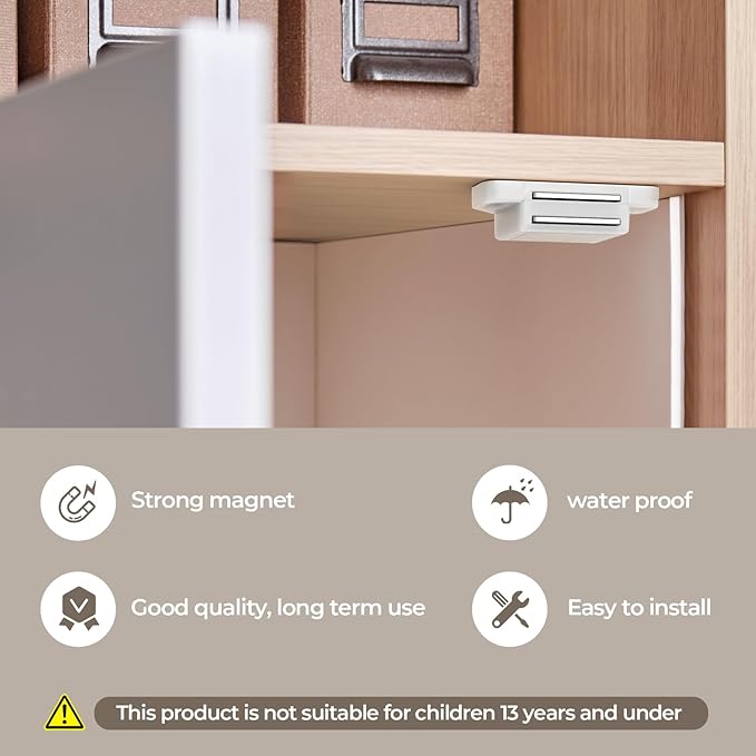 Cabinet Magnetic Catch Door Latch 30LB for Kitchen Drawer Magnets to Stay Closed Magnetic Catch Closet for Drawer（White 12 Pack）