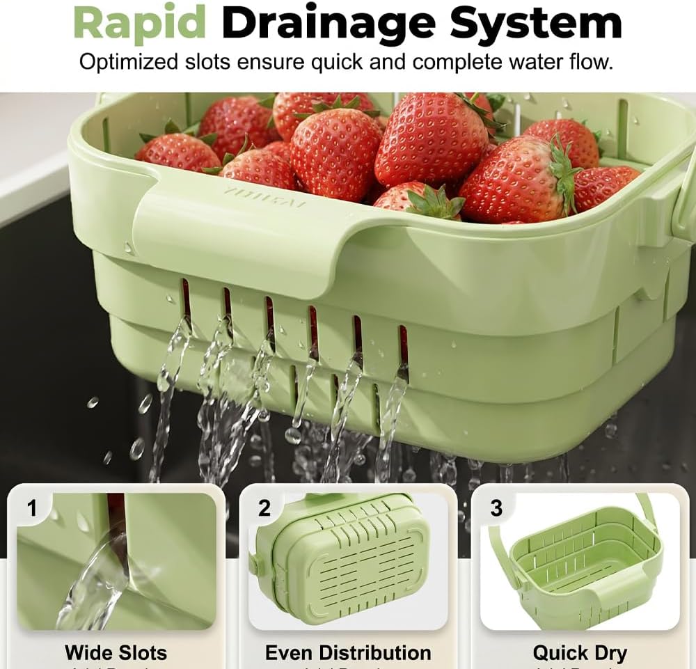 2026 New Cactus Kitchen Sink Strainer Basket, Sink Drain Strainer Self-Cleaning Faucet Hanging Filter Basket, Multifunctional Kitchen Sink Strainer Press Automatic Dumping Basket (Bean green (1PCS))
