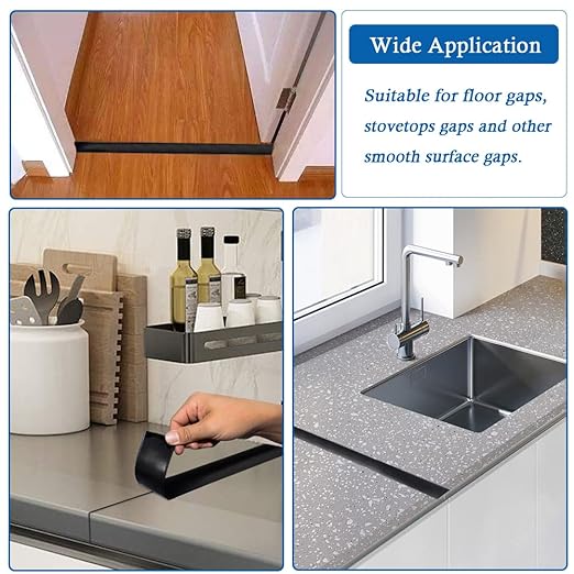 Floor Transition Strip Self Adhesive Floor Cover Strips Laminate 1.57" Wide Vinyl Flat Divider Transitions (4cm, 10Ft, Black)