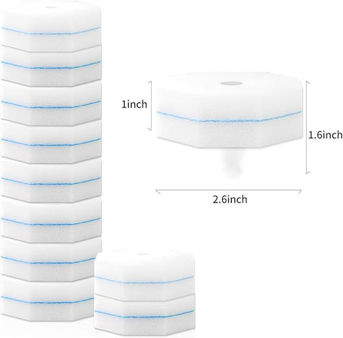 10PCS Toilet Wand Refills - Disposable Replacement Heads for Most Toilet Brushes | Hygienic Cleaning Pads | No-Scratch, Quick-Dry & Easy-to-Use (Sponge Cleaning Head)
