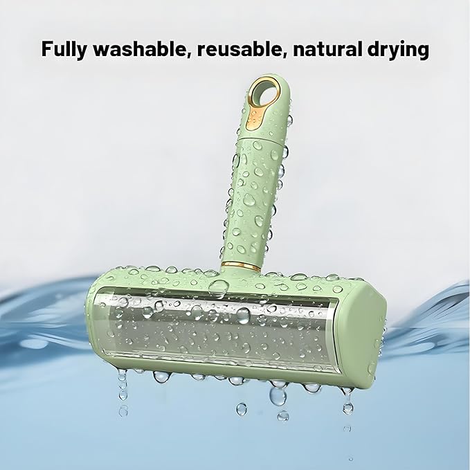 Pet Hair Remover Lint Roller - Washable Reusable, Static Adsorption for Cat Dog Hair Removal On Furniture, Sofas, Bedding, Carpets，Pet Hair Removal Tool，Dog Hair Remover，Lint Remover (Green)