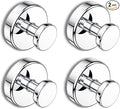 Suction Cup Hooks for Shower, Removable Towel Hooks for Bathroom Window Glass Door Wall, Bath Robe Looafh Hook for Hanging - 4 Pack, Chrome