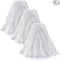 Matthew Cleaning Looped-Open Disposable Industrial Wet Mop Head 1.25'' Universal Headband Non-Woven Commercial Replacement for Indoor & Outdoor Use, Floor Cleaning String Mop Refill 3 Pack