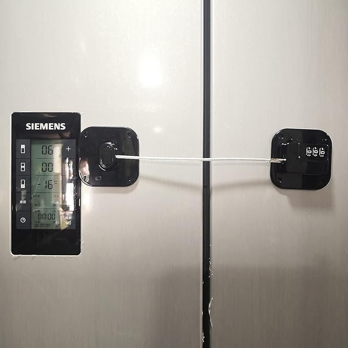 YEYA Upgraded Refrigerator Door Lock with Combination for Adults, Lock for Fridge, Freezer, File Cabinets, Desk Drawers, Locker, Child Safety Latch, Easy Install No Drlling 1 Pack