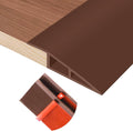 Floor Transition Strip Self Adhesive Vinyl Door Threshold for Doorways Carpet Edging Trim Overlap Edge Reducer for Laminate Floor, Carpet, Tile (Brown, 3/5" to 4/5", 6.6Ft)
