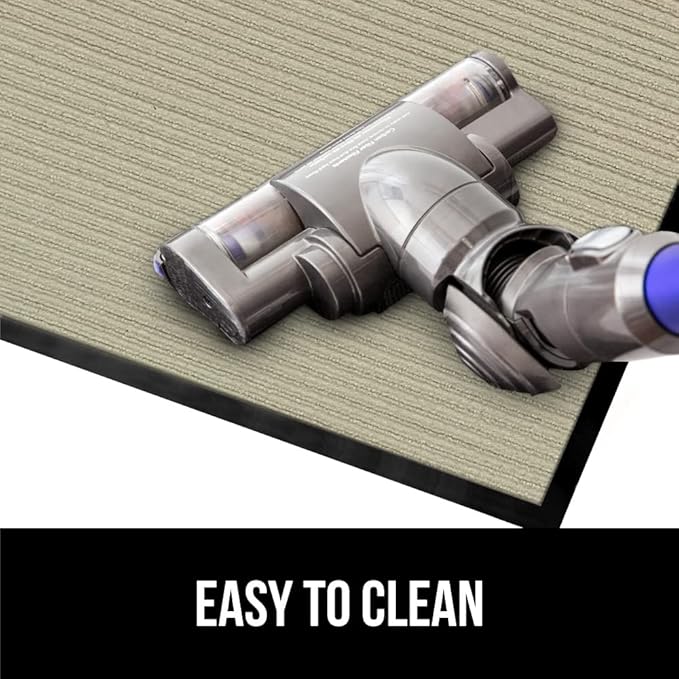 GORILLA GRIP Traffic Guard Door Mat, 47x35, Heavy Duty Welcome Mats, Commercial Office Space Doormat, Waterproof, Fade Resistant, Strong Rubber Backing, Low Profile, Shoe and Boot Scraper, Light Gray