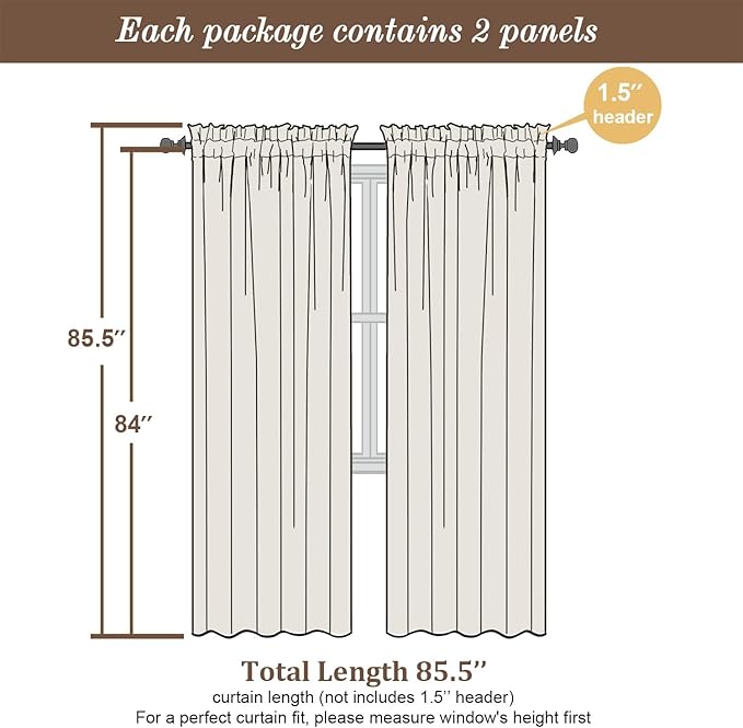 Chyhomenyc Blush Pink Sheer Curtains 84 Inches Long 2 Panels Set - Light Filtering Pink Curtains for Living Room, Soft Rod Pocket Bedroom Window Drapes, 42Wx84L inch, 2PCS