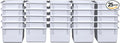 Wood Designs Cubby Storage Bin, Heavy Duty Plastic Containers for Kids White Cubby Tray Set of 25
