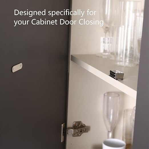 Mousike Cabinet Magnets Magnetic Door Catch Stainless Steel Door Magnet for Kitchen Bathroom Cupboard Wardrobe Closet Closures Cabinet Door Drawer Latch 20 lbs(10Pack)