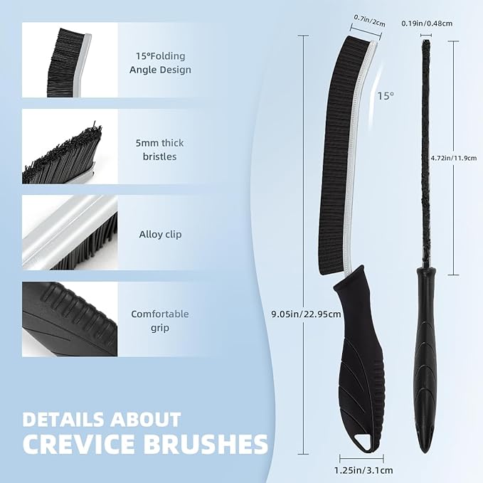 3Pcs Hard Bristle Crevice Cleaning Brush, Scrub Brush, Kitchen Sink Cleaning Brush, Grout Brush, Corner Brush Cleaning Tools for Toilet, Bathroom, Gap, Home, Household, Window (3, Black)