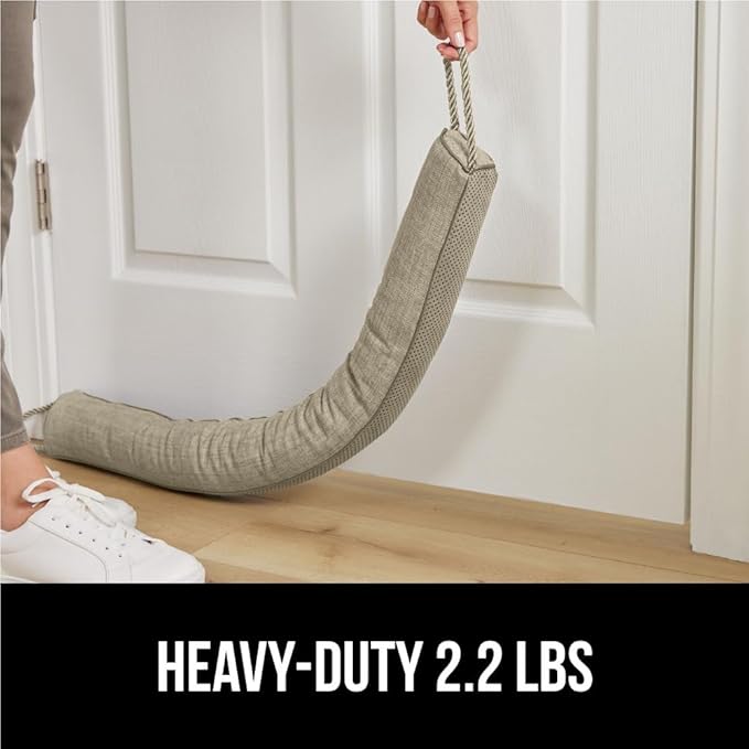 GORILLA GRIP Door Draft Stopper for Bottom of Doors, Weather Stripping Seal Blocks Hot Air, Noise, Bugs, Keeps Cold AC in, Sound Proofing Easy Install Gap Filler, Home Essentials, 36 Inch, Beige