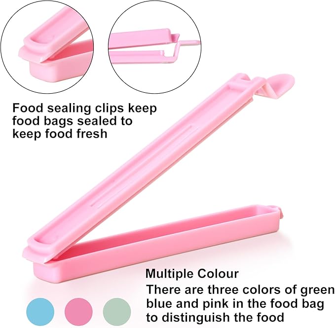 80 PCS Sealing Clip Bag Plastic Chip Large Size Food Clips Bag Clips for Food Storage Kitchen and Home (5.9in x40, 4.72in x40)
