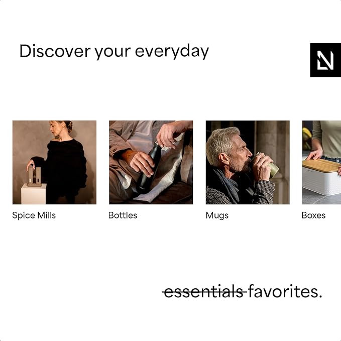 LARS NYSØM Stainless Steel Insulated XL Water Bottle 12oz 17oz 25oz 34oz 51oz | Insulated Thermo Flask for Hot and Cold Beverages | Leakproof Drinking Bottle (Almond Beige, XL 50.7oz)