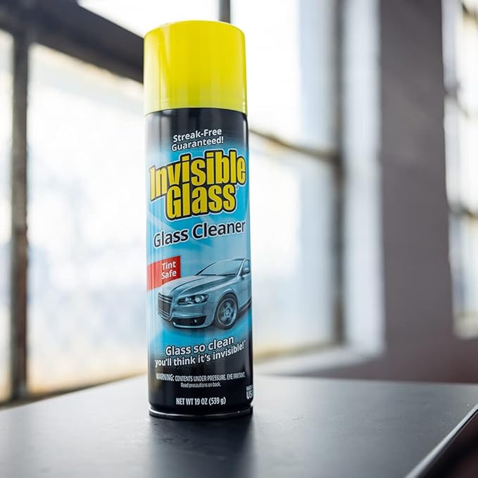 Invisible Glass 91164-4PKPremium Aerosol Glass and Window Cleaner for Auto and Home Cleans Glass, Windows, Windshields, and More, Streak-Free, Ammonia-Free, Tint-Safe, 19 oz (Pack of 4)