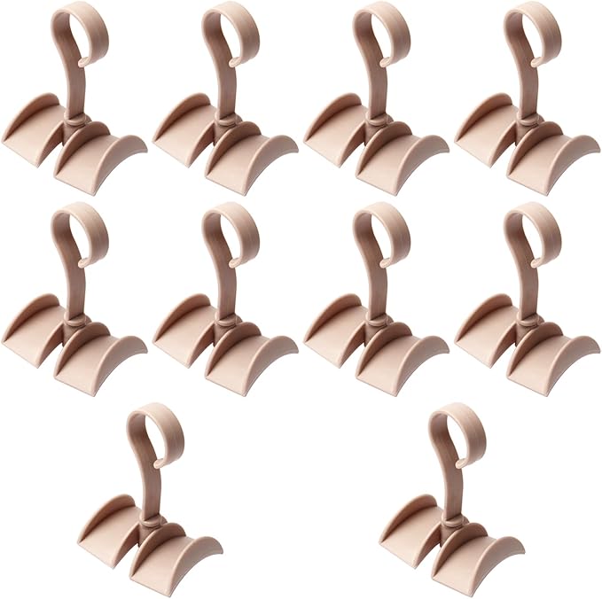 Rotating Belt Hanger 360°Rotatable Organizer 4 Hangers for Drying Towels Bras Clothes Gloves Plastic Laundry Sock Drying Hanger Pink 10Pcs