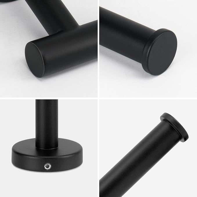 NearMoon Bathroom Toilet Paper Holder, Premium SUS304 Stainless Steel Rustproof Wall Mounted Toilet Roll Holder for Bathroom, Kitchen (3 Pack, Matte Black)