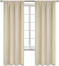 BGment Beige Room Darkening Curtains 72 Inches Long - Rod Pocket Thermal Insulated Blackout Window Drapes for Living Room Bedroom, 42 x 72 Inch, 2 Panels