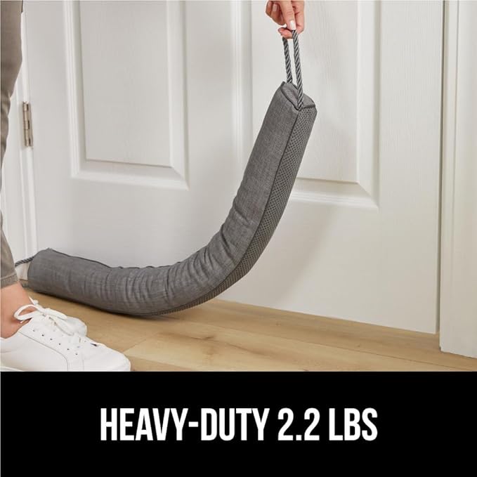 GORILLA GRIP Door Draft Stopper for Bottom of Doors, Weather Stripping Seal Blocks Hot Air, Noise, Bugs, Keeps Cold AC in, Sound Proofing Easy Install Gap Filler, Home Essentials, 32 Inch, Slate Gray