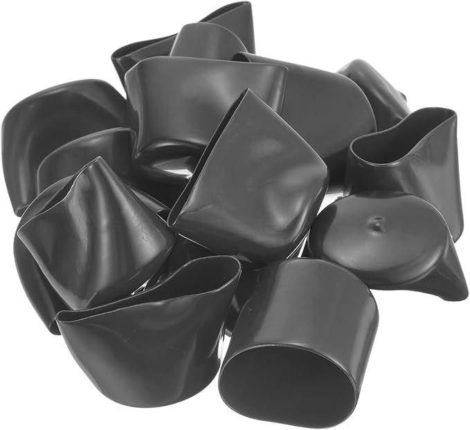 uxcell 20pcs Rubber End Caps 46mm ID Vinyl Round Tube Bolt Cap Cover Thread Protectors Dark Grey