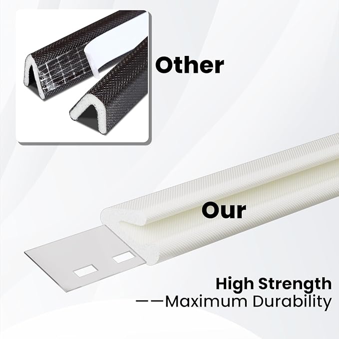 V Shape Foam Weather Stripping Door Frame Seal Strip 2Pcs×26FT Black, Draft Stopper, Insulation Winter, Weatherstripping, Gap Sealing, Soundproofing, Self-Adhesive Used for Exterior Front Door Side